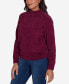 Women's Classic Chenille Diamond Stitch Turtleneck Sweater