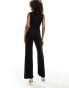 ASOS DESIGN double twist detail wide leg jumpsuit in black