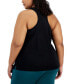 Plus Size Solid Birdseye Mesh Racerback Tank Top, Created for Macy's