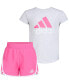 Toddler & Little Girls Essential Heather T-Shirt & Woven Shorts, 2 Piece Set