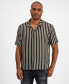 Men's Short Sleeve Button-Down Panama Stripe Shirt