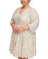 Plus Size Sequined Long-Sleeve Tiered Dress