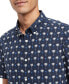 Men's Slim-Fit Short Sleeve Button-Front Palm Print Shirt