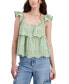 Juniors' Cotton Eyelet Tiered Tank