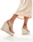 Glamorous espadilles wedge heeled sandals in silver diamante