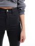 River Island high rise coated flare jeans in black