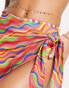 It's Now Cool Premium rainbow mesh sarong in multi