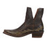 Nocona Boots Sitrine Brown Distressed Snake Print Cowboy Booties Womens Brown Ca