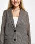 Noisy May oversized tailored blazer co-ord in brown check