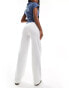 Bershka high waisted tailored trousers in white