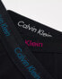 Calvin Klein cotton stretch boxer briefs 3 pack in black with coloured logo