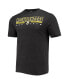 Men's Heathered Charcoal and Black Appalachian State Mountaineers Meter T-shirt and Pants Sleep Set