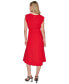 Women's Belted Cotton Midi A-Line Dress