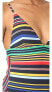 Stella McCartney 145084 Women's Stripe One-Piece Multicolor Swimsuit Sz S