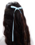 ASOS DESIGN hairband with skinny bow detail in light blue