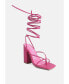 Pole dance lace up block heel sandals