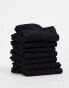 ASOS DESIGN 7 pack trainer socks in black