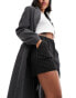 Pimkie high waisted tailored shorts in grey pinstripes