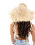 South Beach frayed edge beach cowboy hat with seashell detail in natural