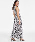 Women's Printed Keyhole-Neck Maxi Dress, Created for Macy's