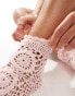 Reclaimed Vintage crochet socks in pink