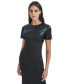 Women's Faux-Leather-Trim Sheath Dress