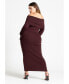 Plus Size Off Shoulder Sweater Midi Dress