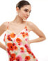 Vila satin maxi cami dress in poppy floral print