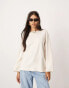 ASOS EDITION textured heavy weight jersey top with seam detail in ivory