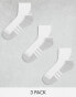 adidas Running 3 pack ankle socks in white