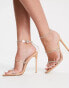 Simmi London Wide Fit Nolan embellished barely there sandals in beige