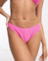 Free Society crinkle high leg bikini bottom in filrty pink