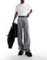 Weekday Astro baggy fit trousers in grey melange