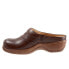 Softwalk Amber S2218-200 Womens Brown Narrow Leather Clog Flats Shoes