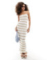 4th & Reckless como boucle knit bandeau beach dress in cream