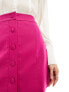 Labelrail x Dyspnea button through a-line mini skirt co-ord in magenta