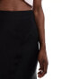 & Other Stories satin midi skirt with panel detail in black