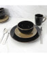 Cambridge Grand 16 Piece Dinnerware Set, Black/Warm Taupe