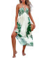 Women's Tropical Floral Print Halterneck Maxi Beach Dress