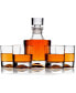 Basic Whiskey Decanter with Whiskey Glasses, Set of 5