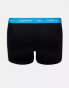 Calvin Klein Plus cotton stretch trunks 3 pack in black with coloured waistband