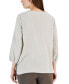 Women's Cotton Gauze Tasseled Lace-Up Top, Created for Macy's