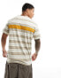 Levi's t-shirt with small boxtab in tan yellow stripe