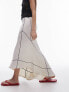 Topshop Panelled Disjointed Asymmetric Jersey Skirt in Cream