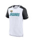 Men's White, Heathered Black Jacksonville Jaguars Color Block Team Name T-shirt