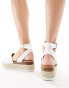 Truffle Collection wide fit flatform espadrille in white