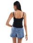 Hollister scoop neck cami top in black