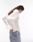 Topshop textured panel shirt in ivory