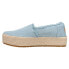 TOMS Valencia Platform Espadrille Slip On Womens Blue Flats Casual 10019798T-45