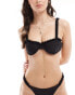 The Frolic ko frill top edge bikini top in black